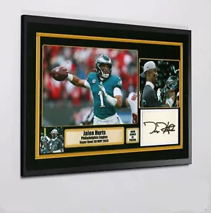 Jalen Hurts Hand Signed Mounted/Frame A3 COA PROOF - Picture 1 of 3