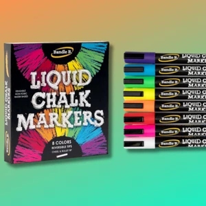 Liquid Chalk Markers 8 Vibrant colors erasable non-toxic water-based reversible - Picture 1 of 8