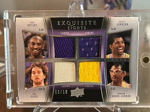 2009-2010 UD Exquisite Eights Lakers Game Used Kobe, Magic,Kareem, West /10 SSP* - Picture 1 of 5