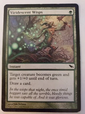 MTG Magic The Gathering Card Viridescent Wisps Instant Green Shadowmoor 2008 - Image 1 of 2