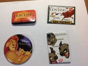 Vintage 90s Lot Of 4 Walt Disney's LION KING Promotional Pin Button - Picture 1 of 2