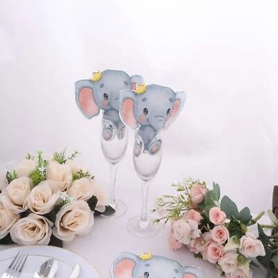 20 Blue Elephant Shaped Disposable Beverage Cocktail Paper NAPKINS Party Events - Image 1 of 4