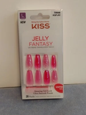 KISS Jelly Fantasy Nails 79946 KGFJ02 uñas largas - 28 unidades pestañas adhesivas y pegamento Foto 1 de 4