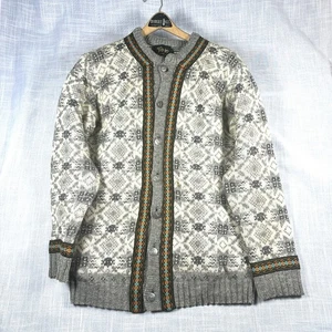 VTG Figgjo Sweater Womens Virgin Wool Made in Norway Nomadic Button Up Sz30 - Picture 1 of 16