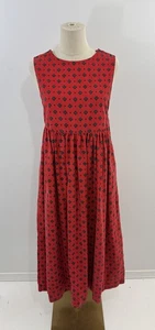 Vintage Cord Pulloverkleid mit Knöpfen Blumenmuster bescheiden Midi Damen Handarbeit gefüttert - Bild 1 von 11