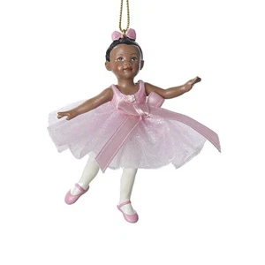 Afroamerikanische kleine Ballerina Christbaumschmuck C8751 Neu Dekoration - Bild 1 von 7