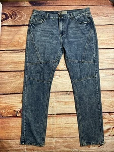 Kaalu Jeans Men's Denim Moto Jeans Size 38 x 32 Blue Wash - Picture 1 of 12
