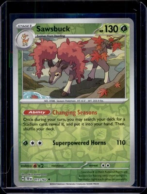 Sawsbuck SV05: Temporal Forces Pokémon 017/162 Reverse Holo NM+ - Image 1 of 2