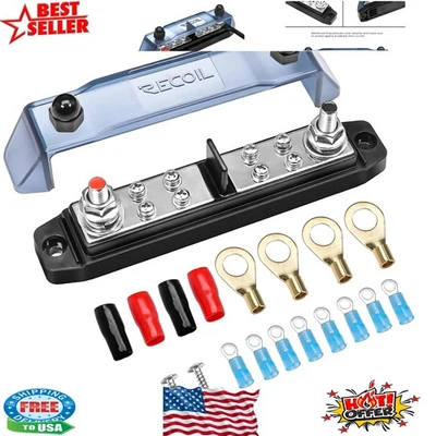 Compact 10-Terminal Power Distribution Block - Perfect for Car and Boat Wiring - Image 1 of 4