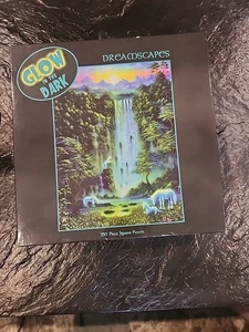 Dreamscapes Jigsaw Puzzle with Waterfall Unicorn Glows In The Dark 550 Pieces - Picture 1 of 2