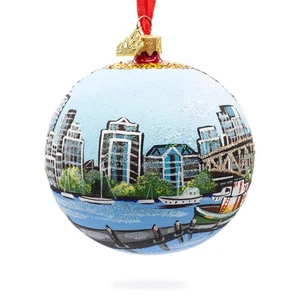 Granville Island, Vancouver, Canadá bola de vidrio adorno de Navidad 4 pulgadas - Imagen 1 de 6