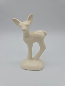 Vintage California Pottery Ceramic White Glazed Fawn Figurine 5” Tall - Picture 1 of 10