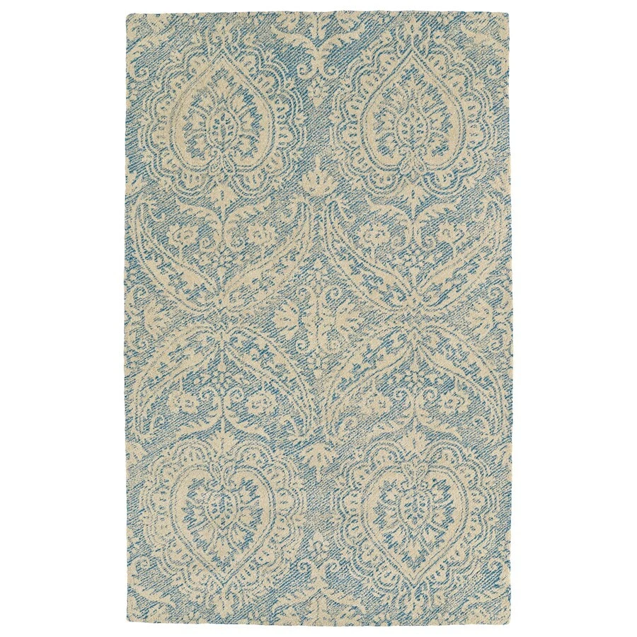 Tapete de área resistente Kaleen Rugs WTR01, azul, 4'x6' - WTR01-17-46 - Imagem 1 de 1