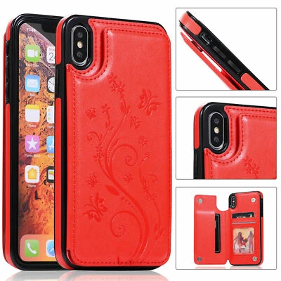 Case Magnetic Leather Wallet Card Cover  For iPhone 14 Pro 16 Pro Max 12 Pro - Image 1 of 4