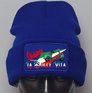 Retro Vintage Vespa Anniversay Edition Motorscooter Logo Premium Quality Beanie - Picture 1 of 8
