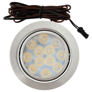 3W Flache LED Möbel-Einbauspots, 200lm, Edelstahl, (3200K) Warmweiß, Trafo dabei - Bild 1 von 22