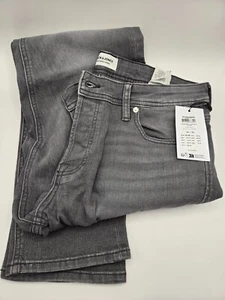 Jack&Jones JWHGLENN JTOriginal Jeans MF822 Slim Fit Grey W34/32L Mens Fly Button - Picture 1 of 5