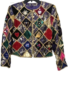 Lange Embroidered Bejeweled Beaded Women's Jacket Made in Germany - Picture 1 of 8