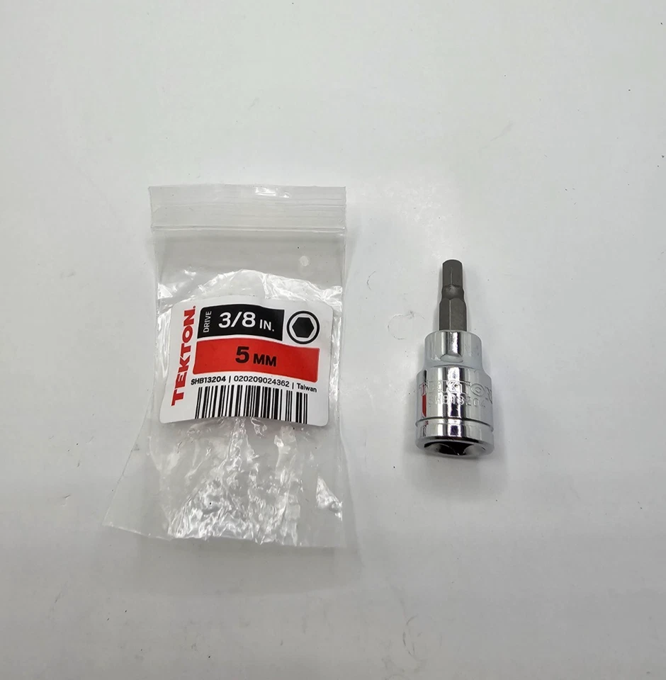 ( QTY 12 ) TEKTON Hex Bit Socket Standard 3/8" Drive x 5 MM SHB13204 - Image 1 of 4