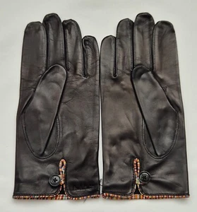 Guantes de cuero con adornos a rayas negros M Paul Smith - Imagen 1 de 4