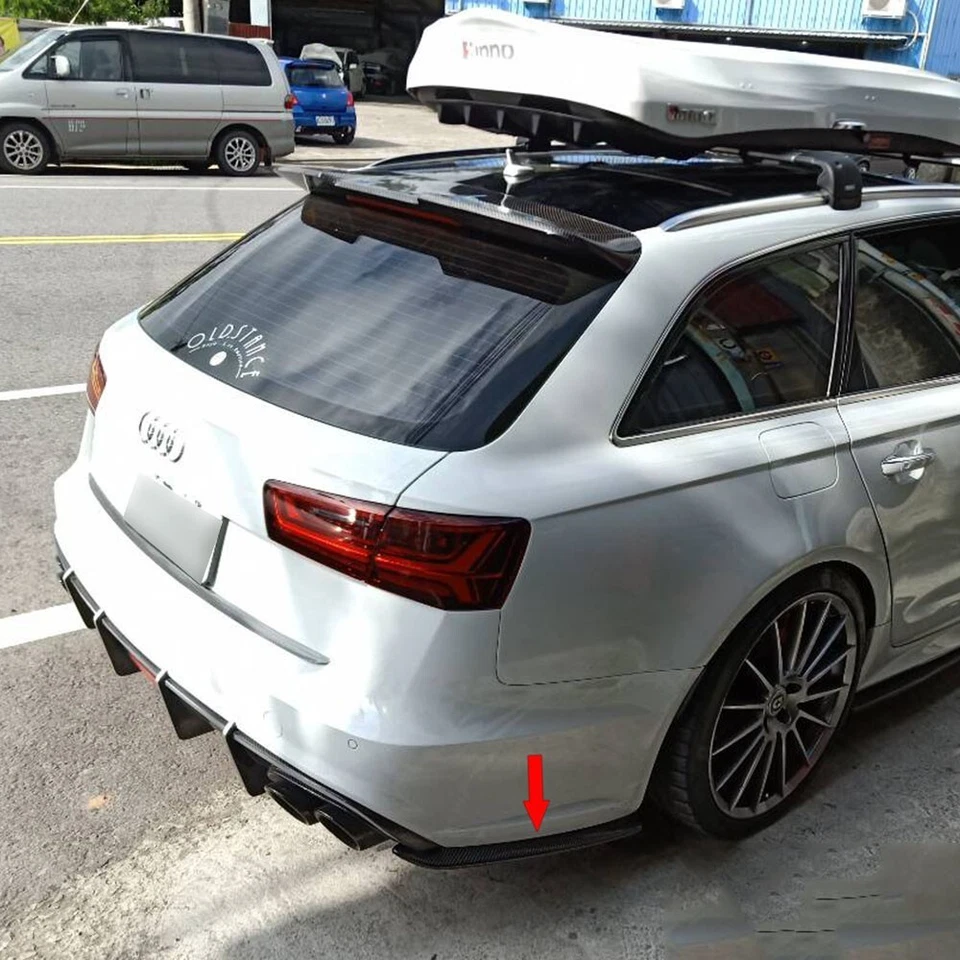 Matte Black Fit For Audi RS6 C7 5D Avant Rear Side Bumper Splitter 2013-2018 Foto 1 de 4