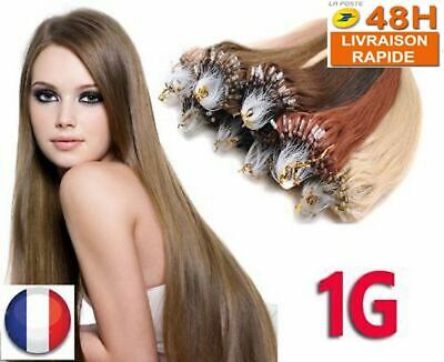 25-100 Extensions De Cheveux Pose A Froid Easy Loop Naturels Remy 0.5/1g 53-60cm • 21.30€