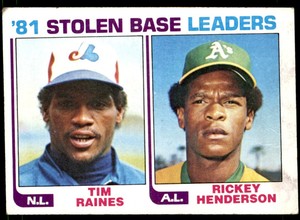 1982 Topps '81 Stolen Base Leaders - Tim Raines/Rickey Henderson Montreal