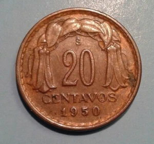 Chile 20 Centavos coin 1950 - Picture 1 of 2