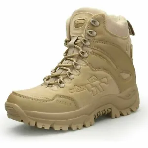 Militares Botas Para Hombre De Tobillo Seguro Zapatos Casual Hiking Anke Boots - Picture 1 of 11