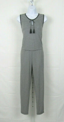 COMMA SIZE 10 U.S. SLEEVELESS JUMPSUIT / ROMPER BLACK WHITE GEOMETRIC NWOT - Image 1 of 4