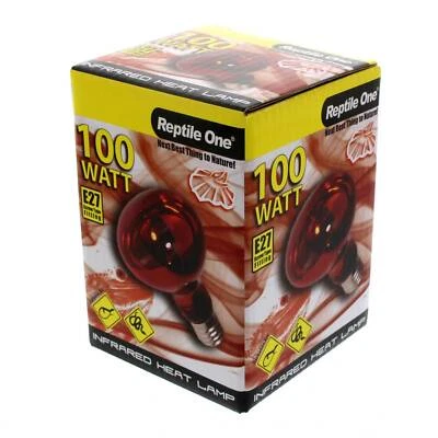 Reptile Infrared Heat Lamp 100W E27 Screw In Soft Light Output Optimum Warmth - image 1 of 4