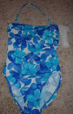 SIRENA живота управления купальник 6 новый $75 1шт цветочный синий новый с Ярлыками  - Изображение 1 из 3