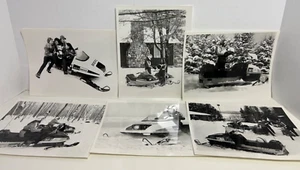 Vintage 70s MERC SNOWMOBILES Advertising Black & White Photos - Qty 6 - Picture 1 of 5