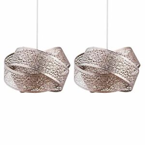 Set of 2 Twist Design Modern Ceiling Light Shade Pendants