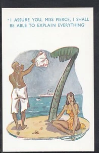 Comic Postcard - Robinson Crusoe / Desert Island / Beautiful Woman A9842 - Picture 1 of 2