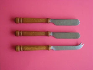 Vintage Vorlege Besteck von ABS FORON mit Edelstahlklingen und Massivholzgriffen - Bild 1 von 4