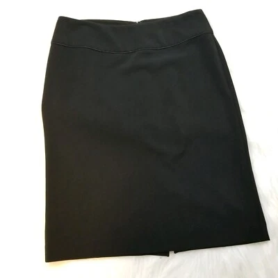 WHBM A Line Skirt 6 Black Satin Lined Waist Zipper Career - Image 1 of 4