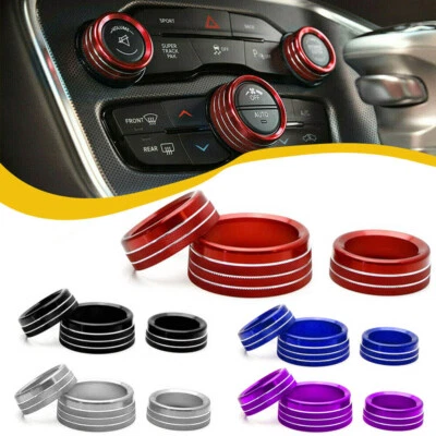 Interruptor de áudio rádio ar condicionado anel botão tampa acessórios interiores liga - Imagem 1 de 4