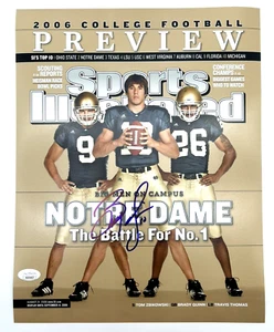 Brady Quinn signiert Notre Dame Fußball Sport illustriert 11 x 14 Foto mit JSA COA - Bild 1 von 3