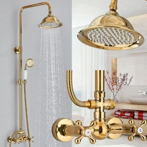 Chrom Duschsystem Duscharmatur Duschset Regendusche Bad Duschkopf mit Handbrause - Bild 1 von 16