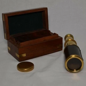 Vintage Nautical Telescope in Wooden Box - Picture 1 of 10