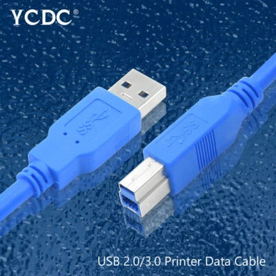USB 2.0 3.0 Hard Disk Scanner Printer Cord A Male to B Male Cable 30-300cm - Image 1 of 4