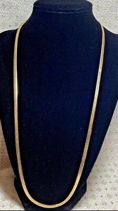 Vintage goldfarbene Fischgrät Kette Halskette schön 24" Länge - Bild 1 von 3