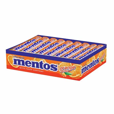 Pacote de bastão de doces sabor laranja Mentos Breath Mints pacote com 30 + frete grátis - Imagem 1 de 4