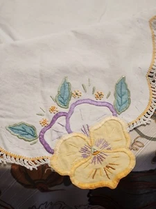 Vintage Cotton Kitchen Tablecloth Classic Mid Century Floral 38" x 45" - Picture 1 of 4