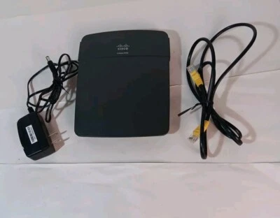 Cisco Linksys E900 300 Mbps 4-Port 10/100 Wireless N Wi-Fi Router W Cables - Image 1 of 4