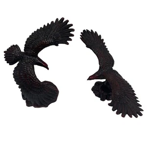 2 esculturas de águila pájaro de resina roja vintage alas extendidas - Imagen 1 de 11