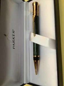Parker Duofold Ballpoint Pen Jade & Gold New In Box - Picture 1 of 1
