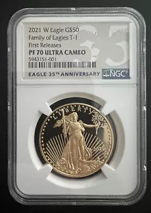 2021 W 1 oz Proof Gold Eagle NGC PF70 American Eagle 21EB Type 1 G$50 ~ Rare - Picture 1 of 2