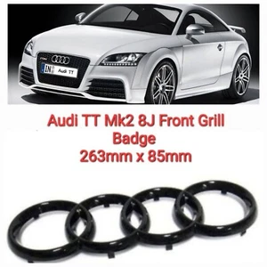 Fits Audi TT Mk2 8J A4 Gloss Black Grill Badge OEM compatible 263mmx85mm - Picture 1 of 5